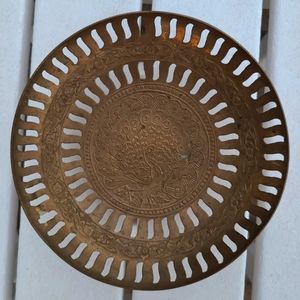 Vintage Brass Peacock Trinket Dish